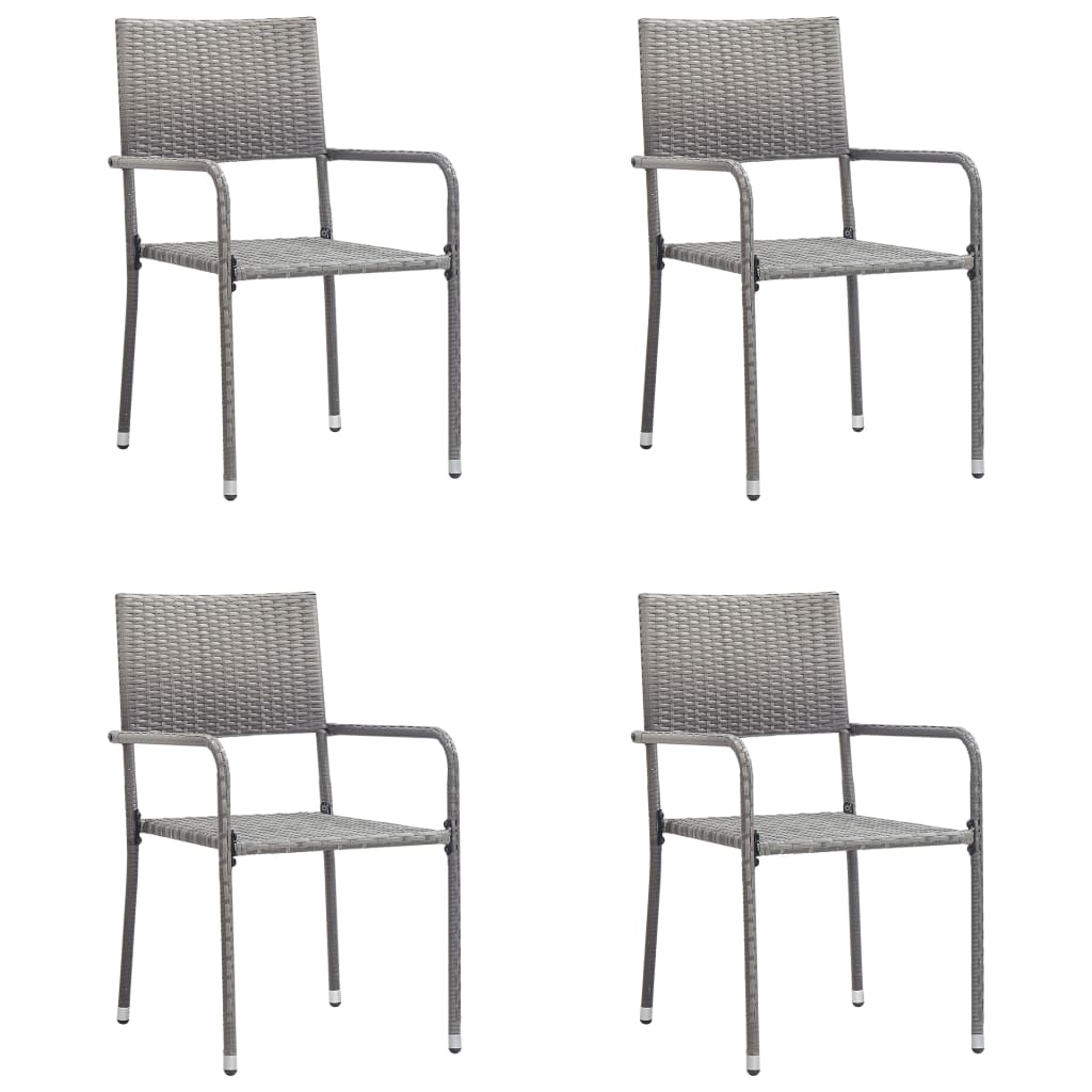 vidaXL 5-delige Tuinset poly rattan grijs afbeelding