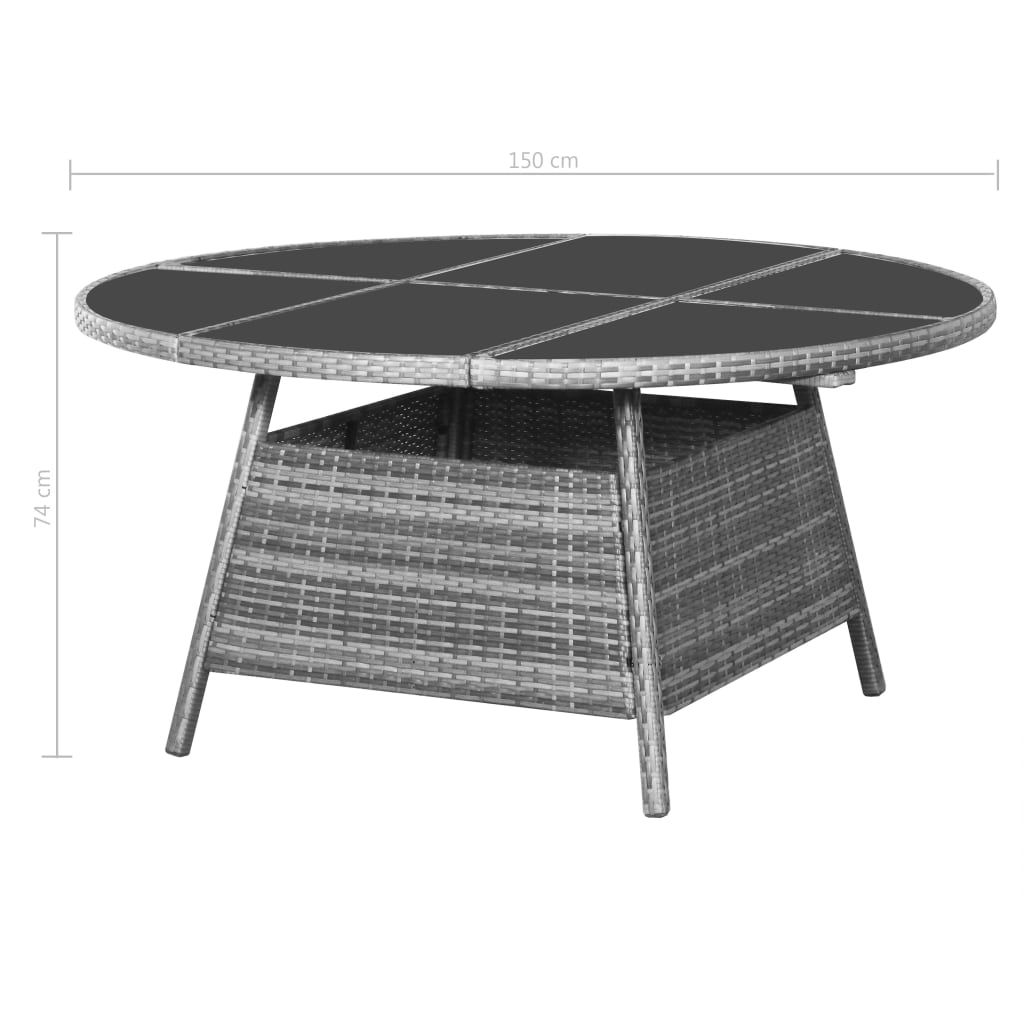 Set mobilier de grădină, 7 piese, antracit și gri, poliratan