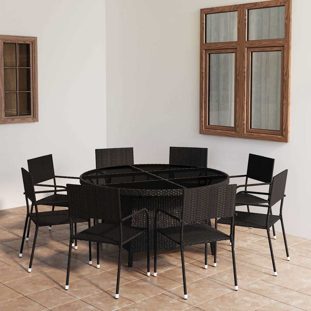 9 Piece Garden Dining Set Poly Rattan — photo 1 of 10