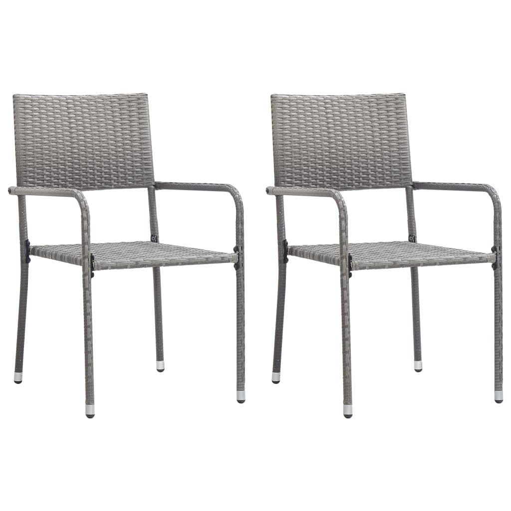 

vidaXL 3-delige Tuinset poly rattan en massief acaciahout grijs
