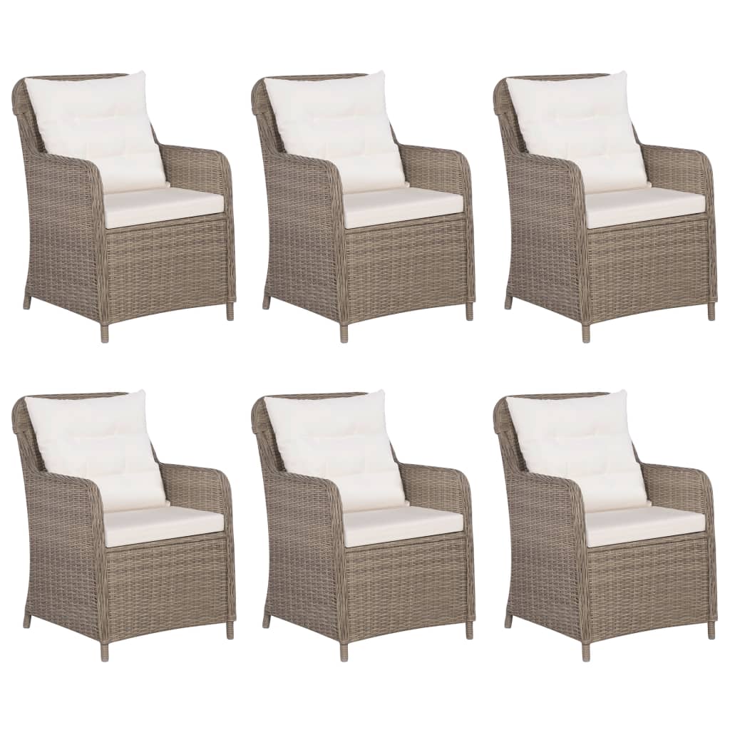 vidaXL 7-delige Tuinset poly rattan bruin afbeelding