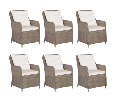 vidaXL 7-tlg. Garten-Essgruppe Poly Rattan Braun