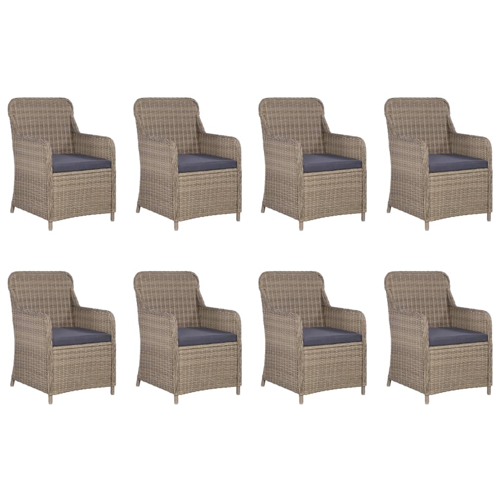 

vidaXL 11-delige Tuinset poly rattan bruin