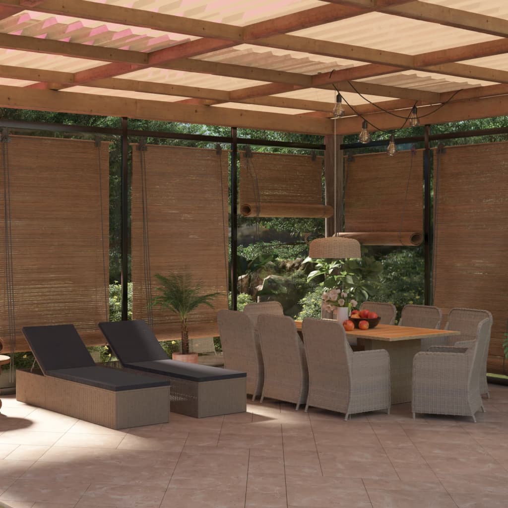 vidaXL 11-tlg. Garten-Essgruppe Poly Rattan Braun