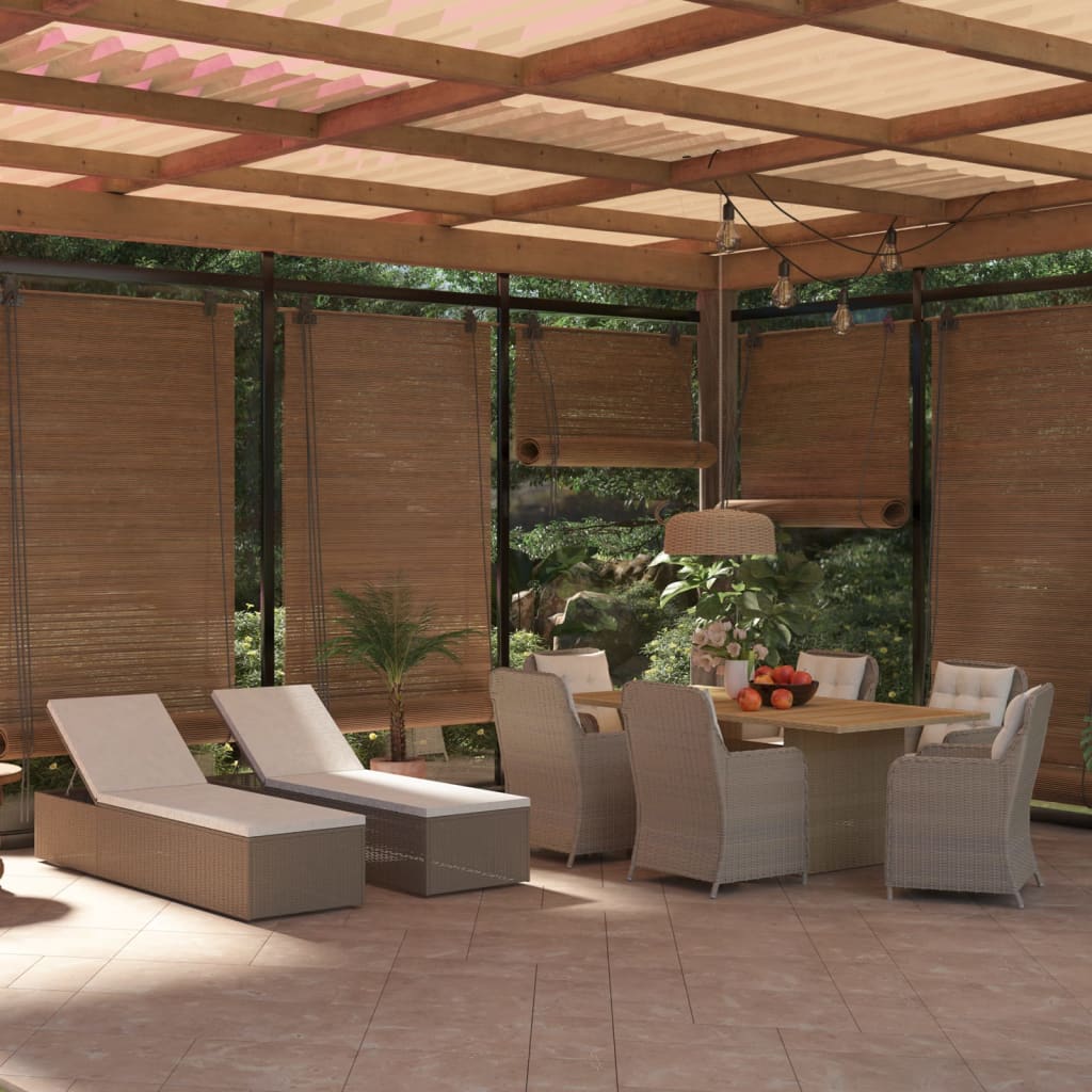 vidaXL 9-tlg. Garten-Essgruppe Poly Rattan Braun