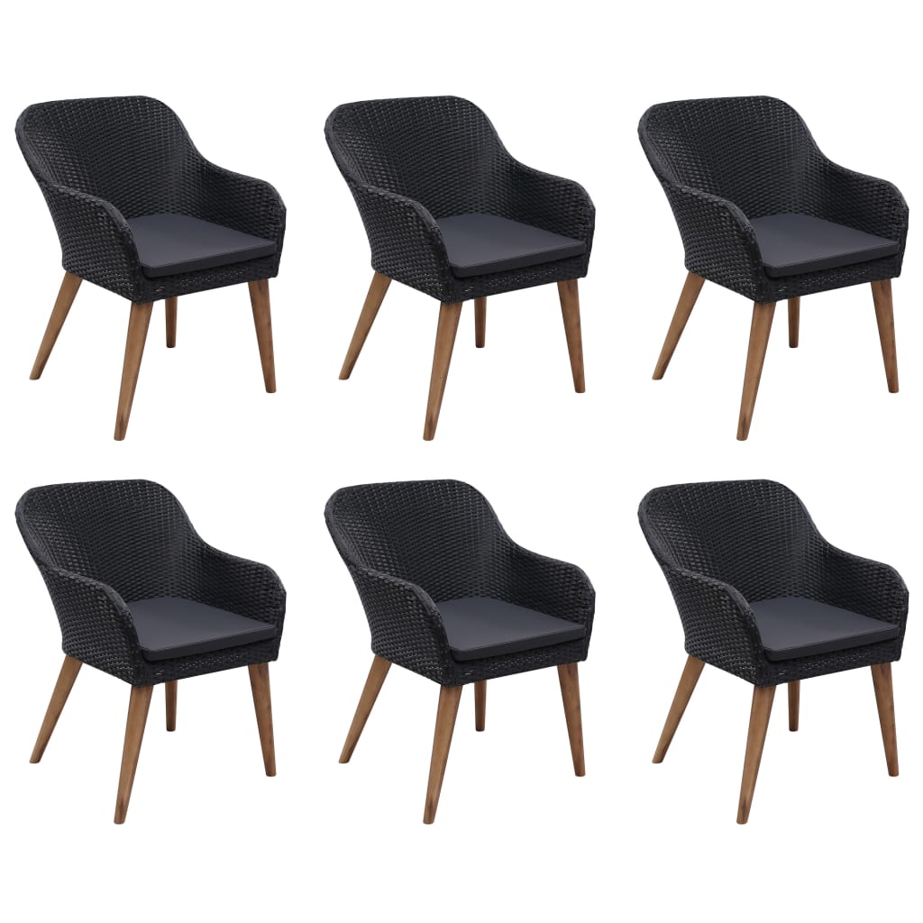 

vidaXL 7-delige Tuinset poly rattan zwart