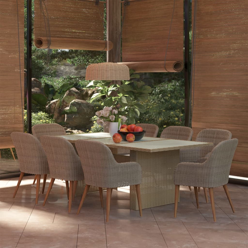 vidaXL Set mobilier de grădină, 9 piese, poliratan