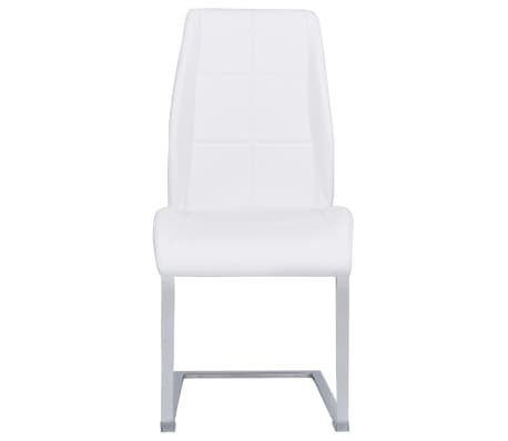 vidaXL Gembinės valgomojo kėdės, 4vnt., baltos spalvos, dirbtinė oda