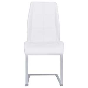vidaXL Gembinės valgomojo kėdės, 4vnt., baltos spalvos, dirbtinė oda