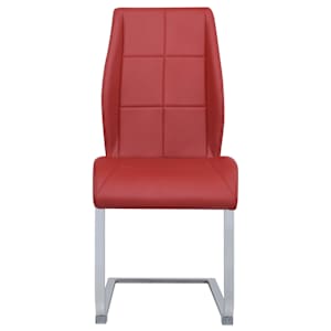 vidaXL Gembinės valgomojo kėdės, 4vnt., raudonos spalvos, dirbtinė oda