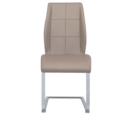 vidaXL Chaises à manger cantilever lot de 6 cappuccino similicuir