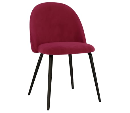 vidaXL Sillas de comedor 6 unidades tela rojo tinto