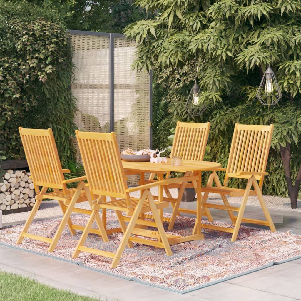 vidaXL 5-tlg. Garten-Essgruppe Massivholz Teak