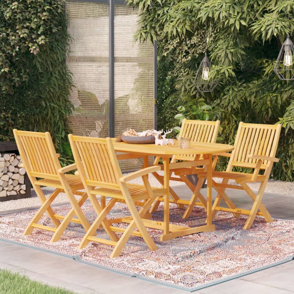 vidaXL Set de masă pentru grădină, 5 piese, lemn masiv de tec