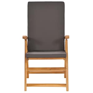 5dílný zahradní jídelní set s šedými poduškami masivní teak - obrázek 9