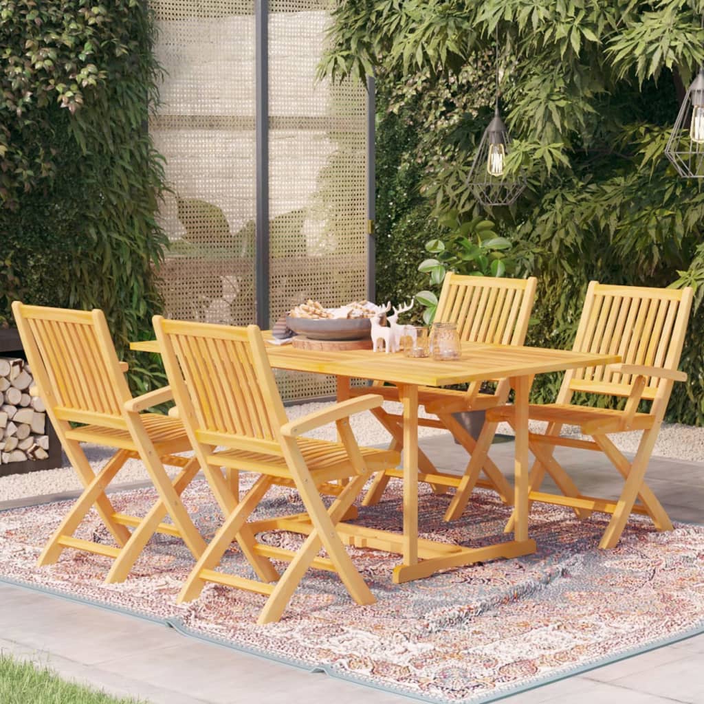 vidaXL Set mobilier de grădină, 5 piese, lemn masiv de tec
