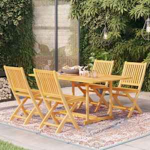 Vrtna jedilna garnitura 5-delna trdna tikovina