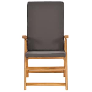 7dílný zahradní jídelní set s poduškami masivní teak šedý - obrázek 8