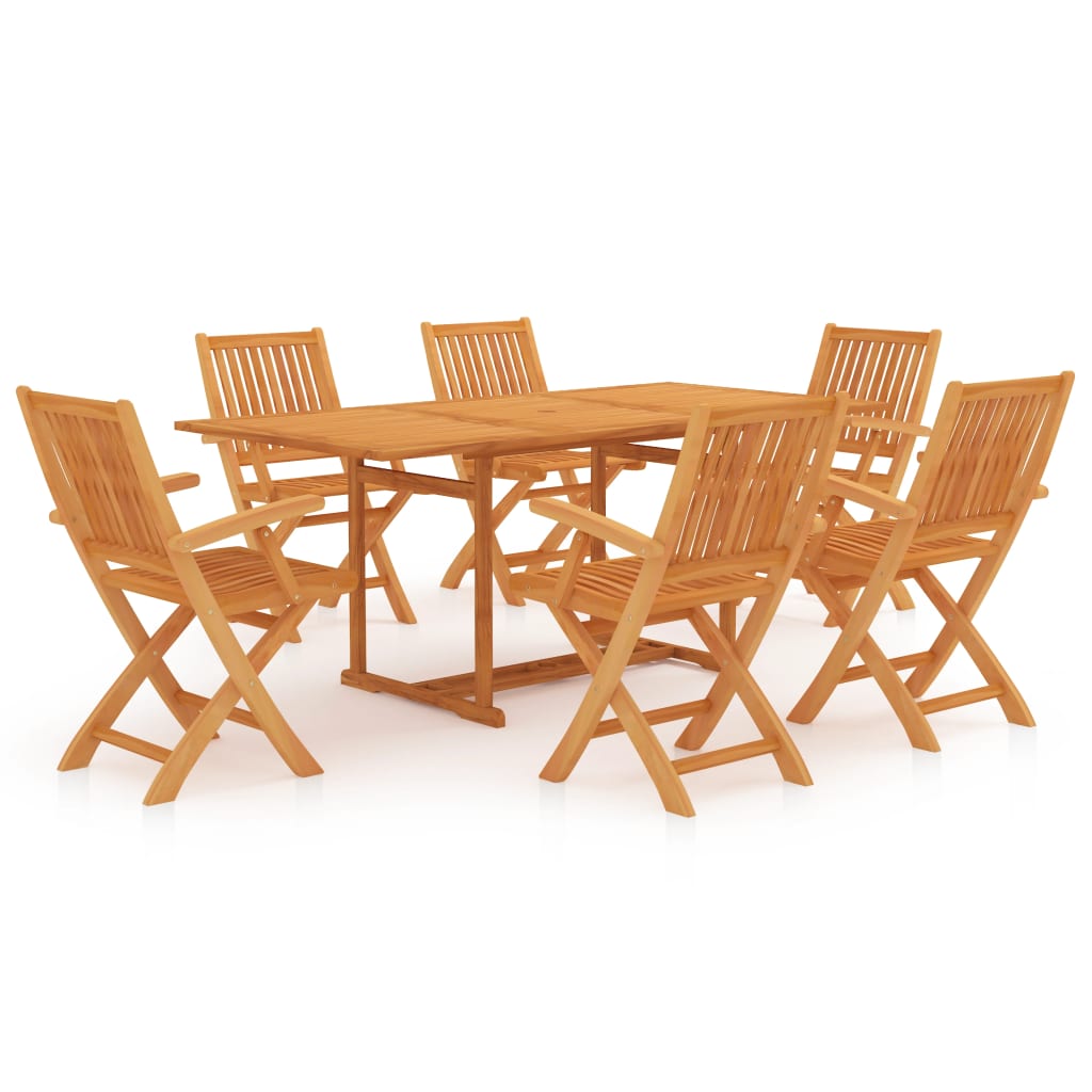 vidaXL Ensemble de salle à manger de jardin 7 pcs Bois de teck massif