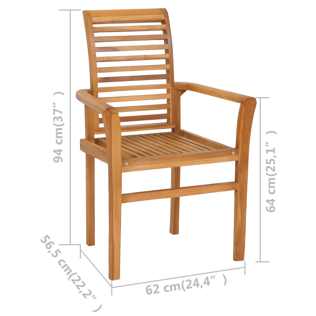 7-dijelni vrtni blagovaonski set od masivne tikovine