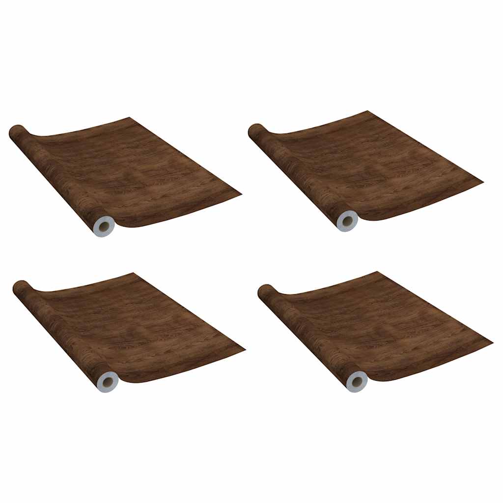 vidaXL Samolepící tapety na dveře 4 ks tmavý dub 210 x 90 cm PVC