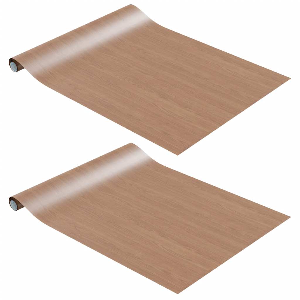 vidaXL Samolepící tapety na nábytek 2 ks světlý dub 500 x 90 cm PVC