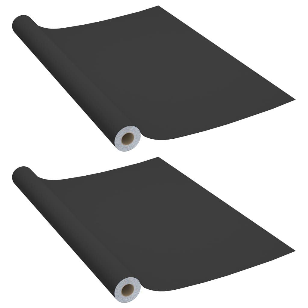 Samolepící tapety na nábytek 2 ks černé 500 x 90 cm PVC