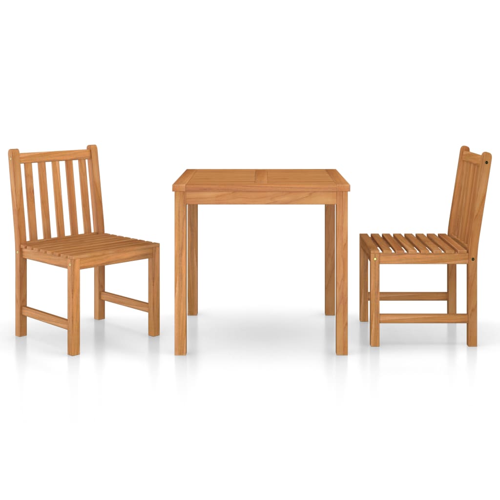 

vidaXL 3 Piece Patio Dining Set Solid Teak Wood