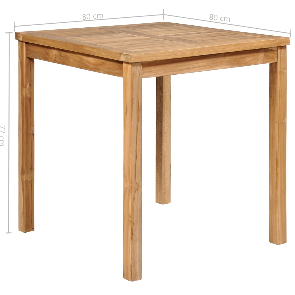 3dílná zahradní jídelní sada 80 x 80 cm masivní teakové dřevo - obrázek 15