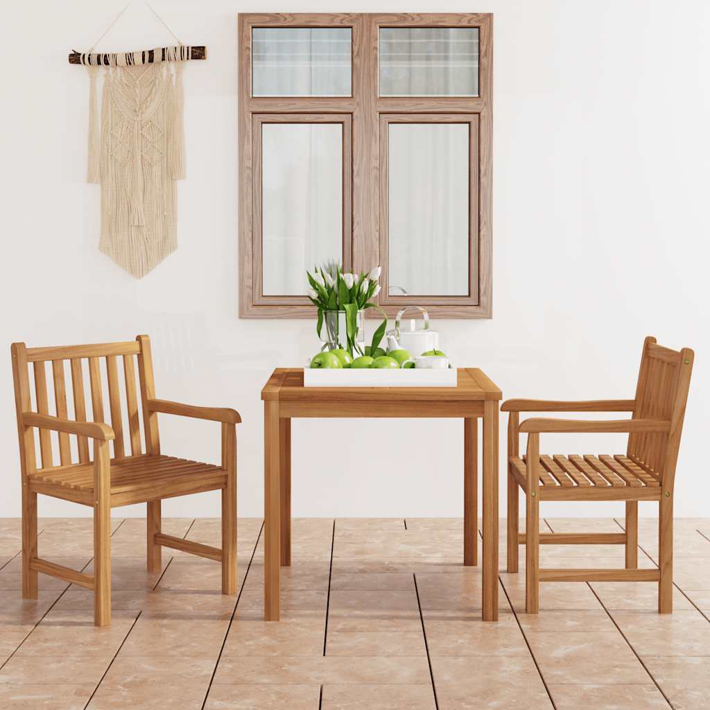 vidaXL 3-osainen puutarharuokailuryhmä 80x80 cm täystiikki