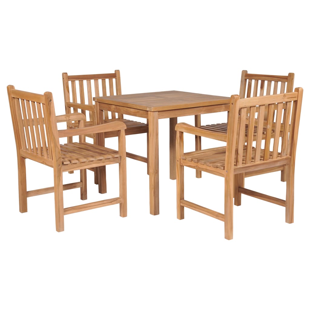 vidaXL Salon de jardin 5 pcs Bois de teck massif 