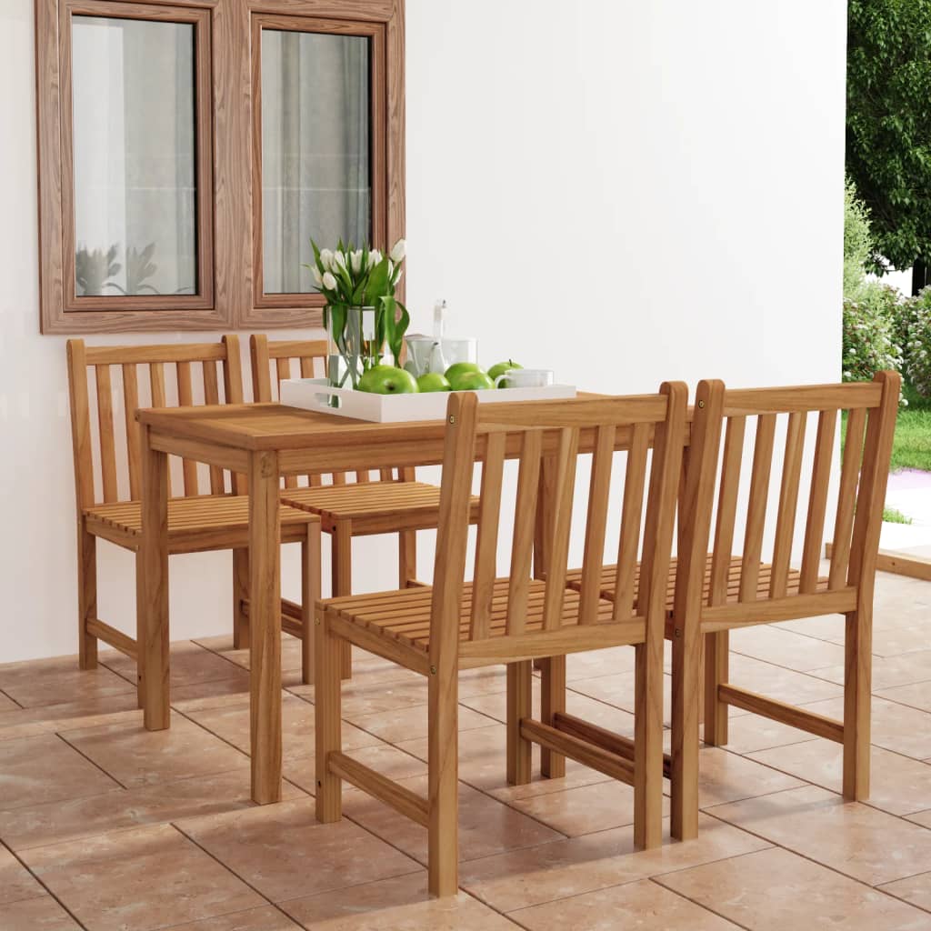 vidaXL Set mobilier grădină, 5 piese, lemn masiv de tec