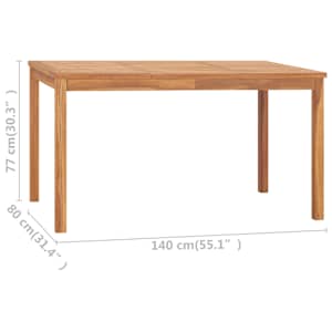 5dílná zahradní jídelní sada 140 x 80 cm masivní teakové dřevo - obrázek 17