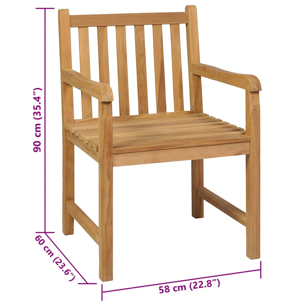 7-delige tuinset 150x90 cm massief teakhout image 13