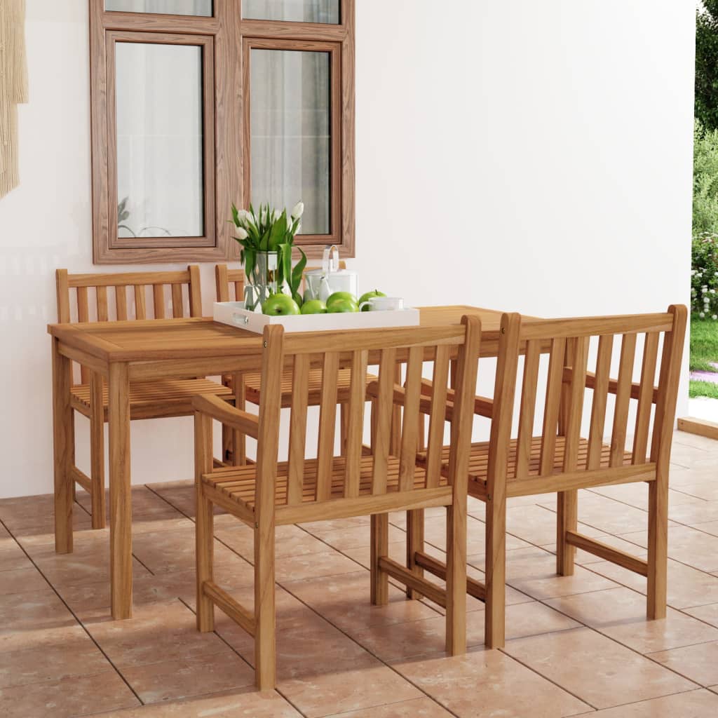 vidaXL Set de mobilier de grădină cu 5 piese, 160x80 cm, lemn masiv de tec