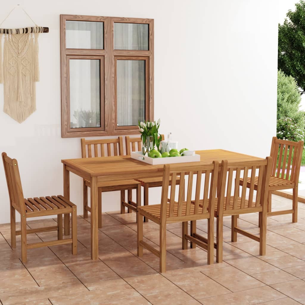 vidaXL Ensemble de salle à manger de jardin 7 pcs Bois de teck solide