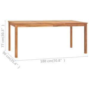 9dílná zahradní jídelní sada 180 x 90 cm masivní teakové dřevo - obrázek 12