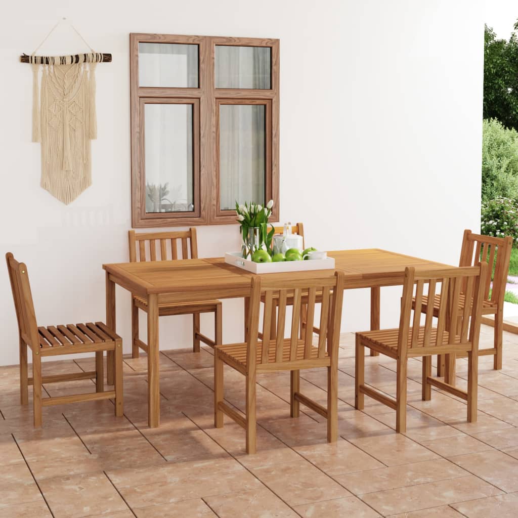 vidaXL Ensemble de salle à manger de jardin 7 pcs Bois de teck solide