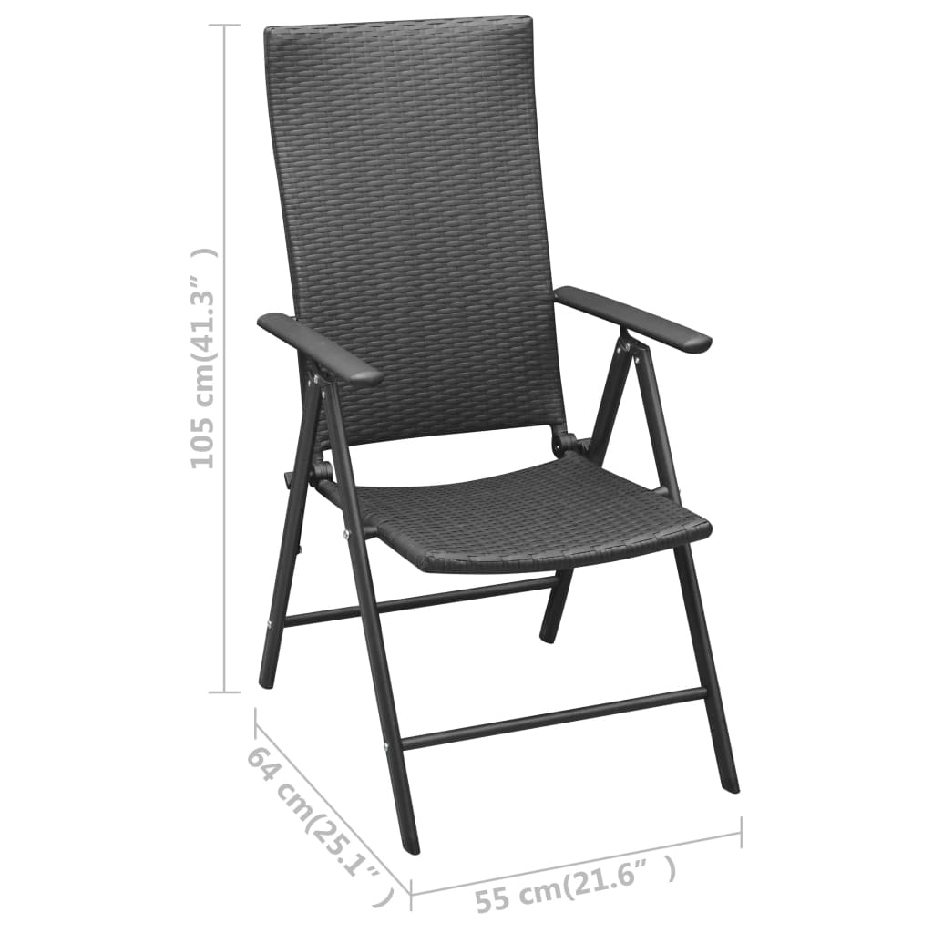 Set mobilier de grădină, 5 piese, negru