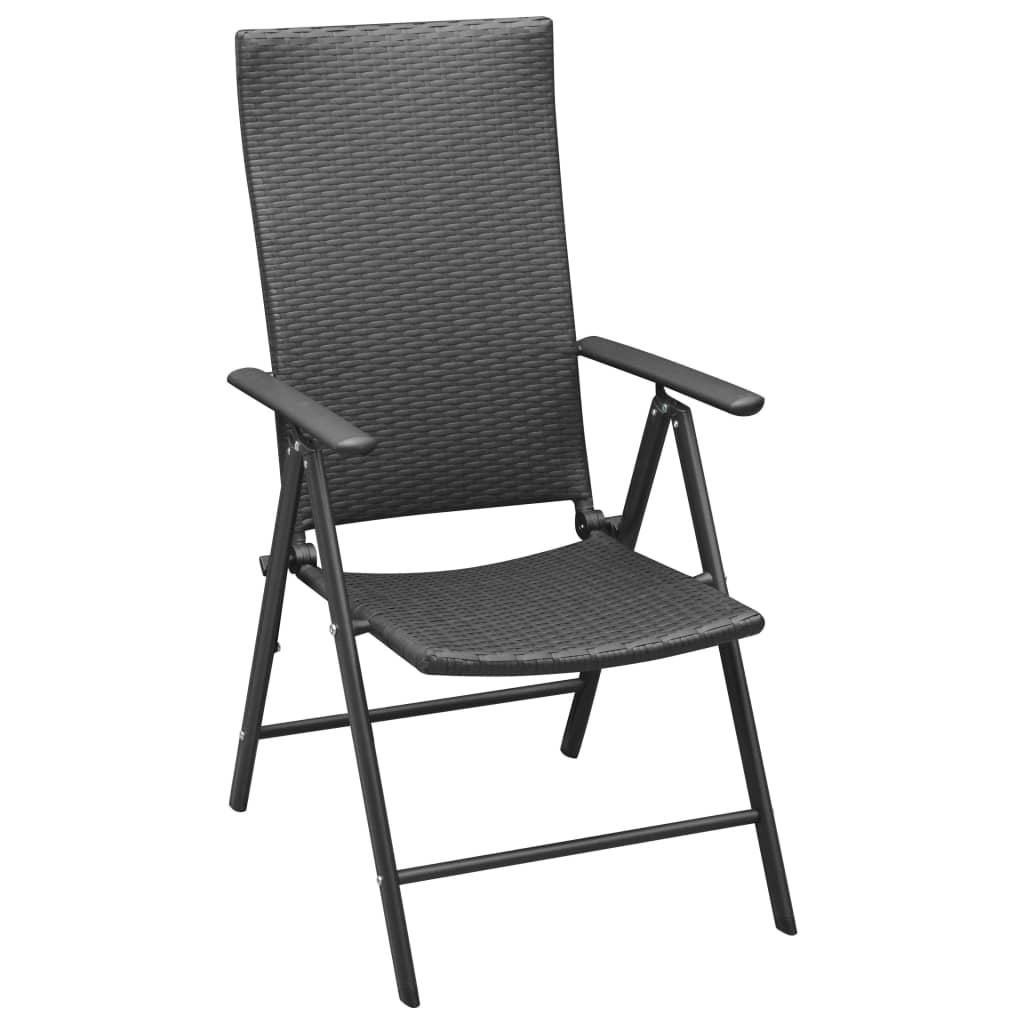 Set mobilier de grădină, 9 piese, negru