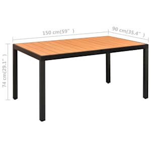 5dílný zahradní jídelní set černý a hnědý - obrázek 11