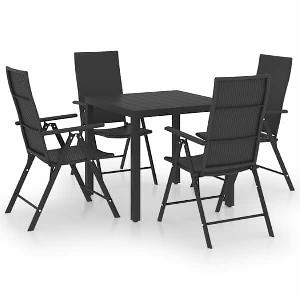 vidaXL 5-osaline aia s&ouml;&ouml;gim&ouml;&ouml;bli komplekt, must