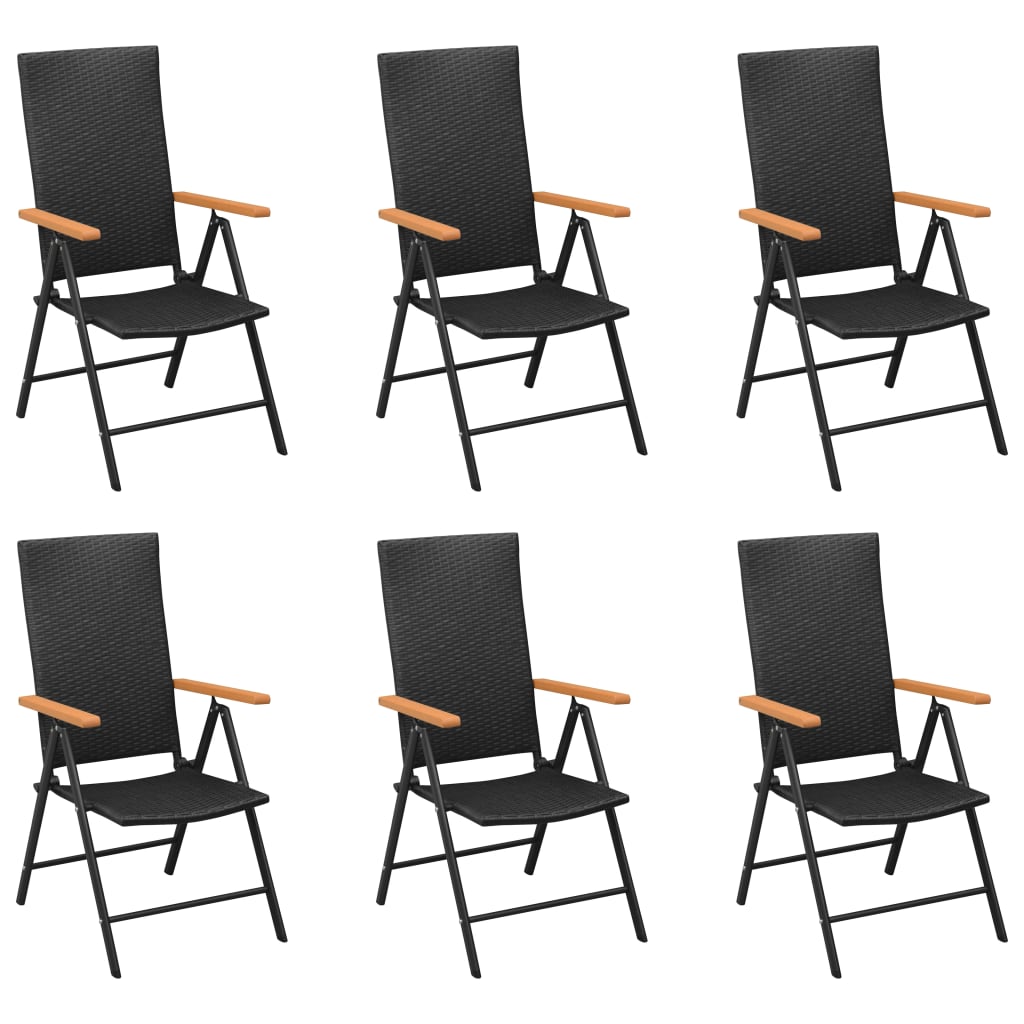 vidaXL Set mobilier de grădină, 7 piese, negru și maro