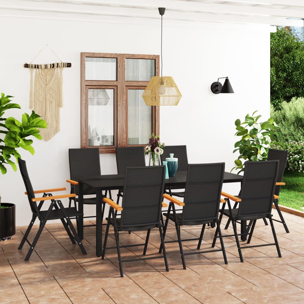 Zestaw mebli ogrodowych: Stół 190x90x74cm + 8 krzeseł 55x64x105cm