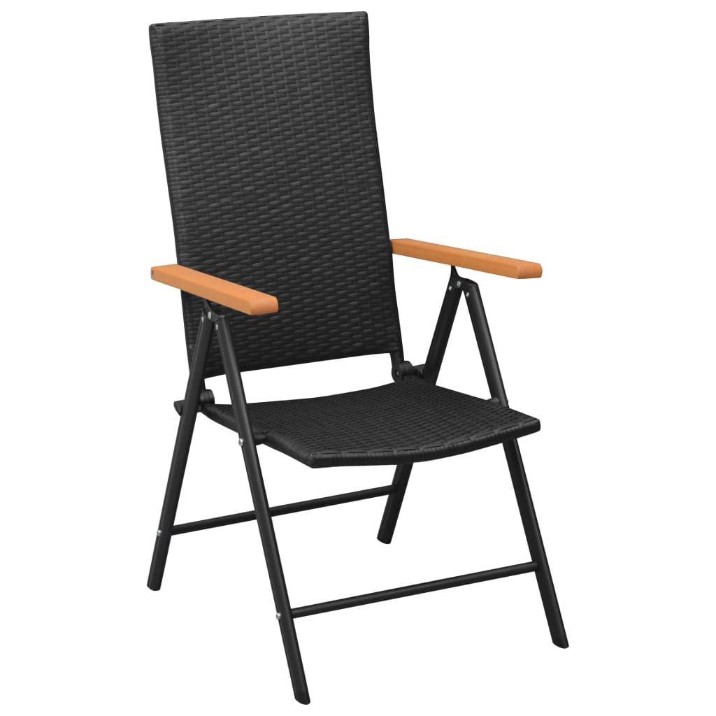 Zestaw mebli ogrodowych - krzesło rattan PE, stół WPC, 79x79x74 cm