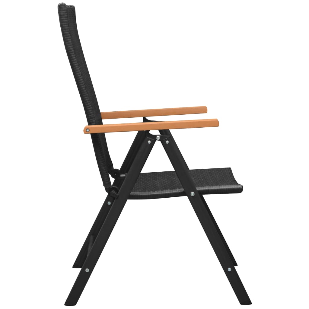 Zestaw mebli ogrodowych - krzesło rattan PE, stół WPC, 79x79x74 cm