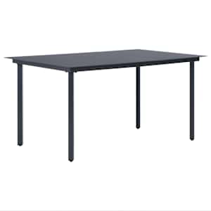 vidaXL Sodo valgomojo komplektas, 7 dalių, juodas, PVC ratanas