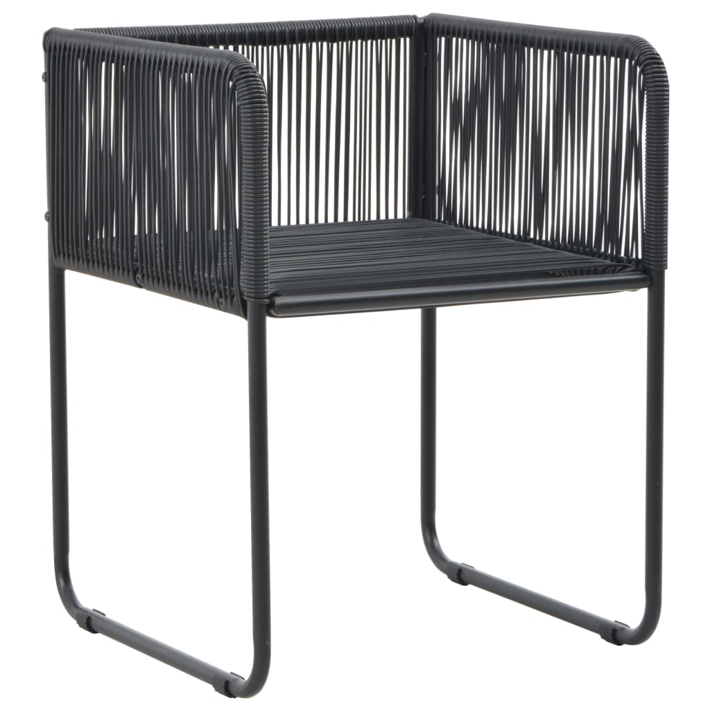 3 Piece Garden Dining Set PVC Rattan Black 3060100
