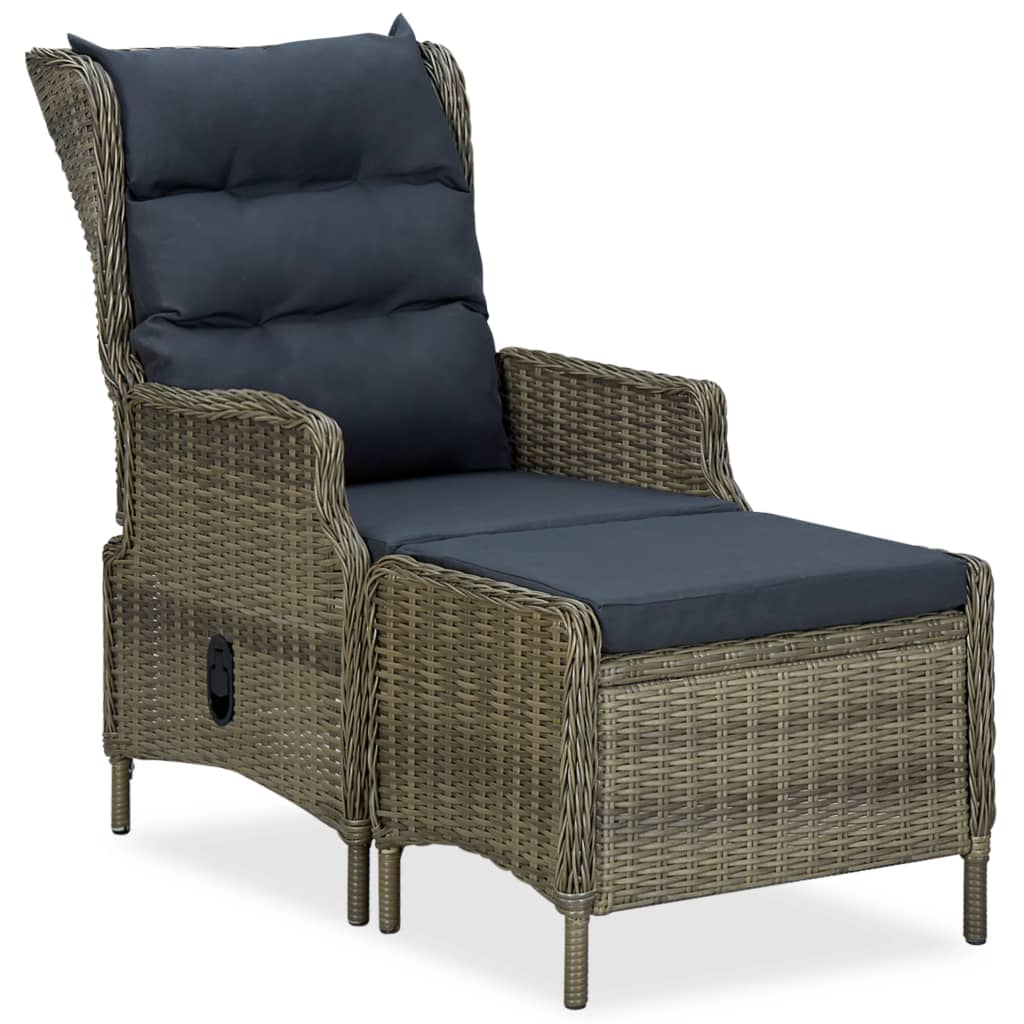 

vidaXL 3-delige Loungeset met kussens poly rattan bruin