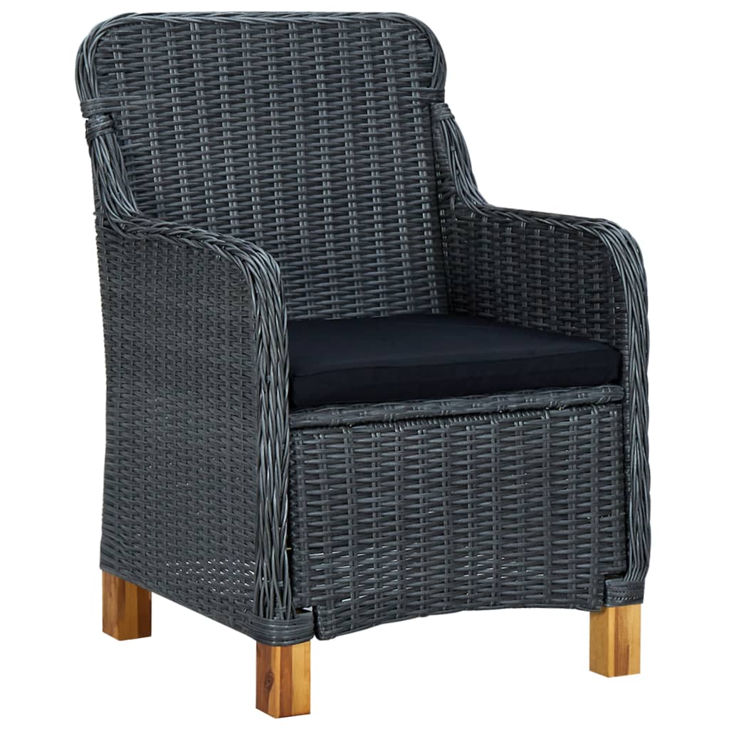 Thumbnail - vidaXL 3-tlg. Garten-Lounge-Set mit Auflagen Poly Rattan Dunkelgrau